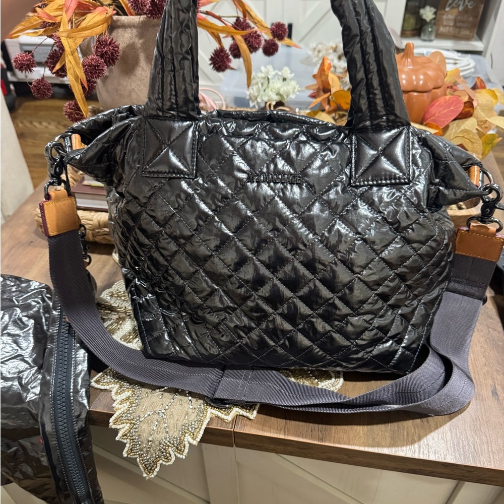 MZ Wallace small metro tote, deluxe color  graphite Quilted Tote